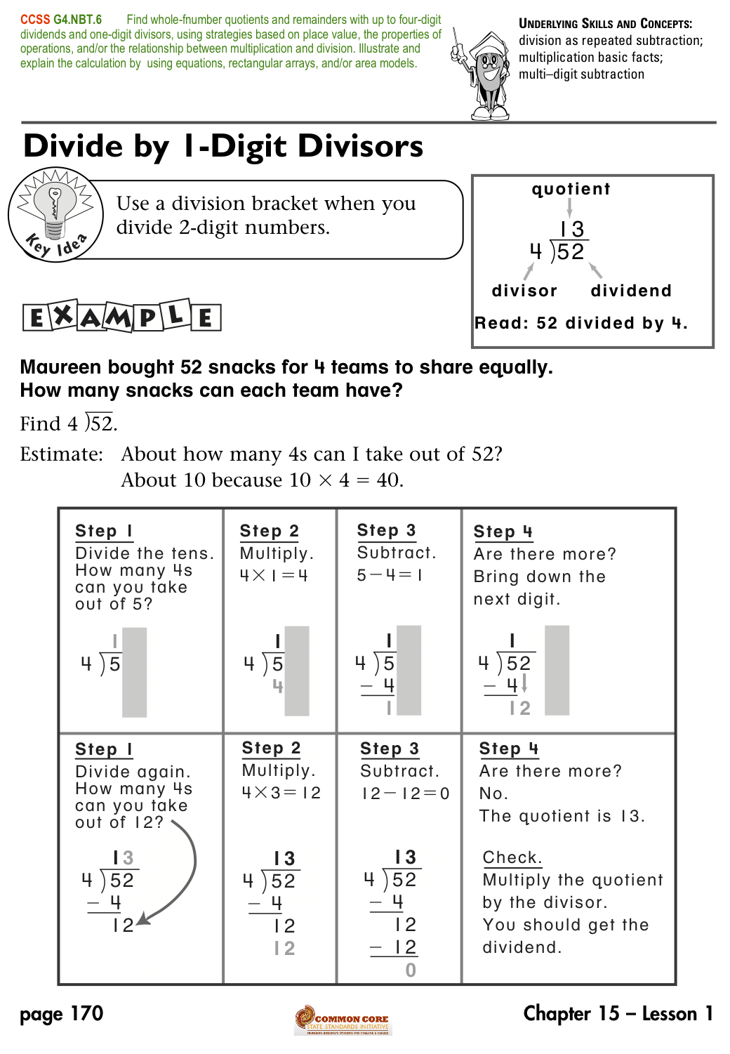 Divisoon Instructional Worksheet